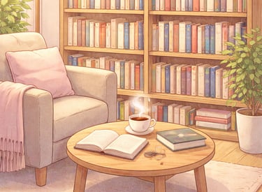 a living room with a couch and a coffee table