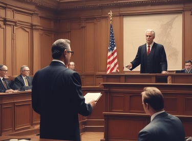 A confident attorney shaking hands with a hiring manager in a modern office setting.
