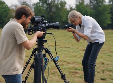 A communication tower stands tall against a clear blue sky, partially bordered by the silhouettes of lush trees.