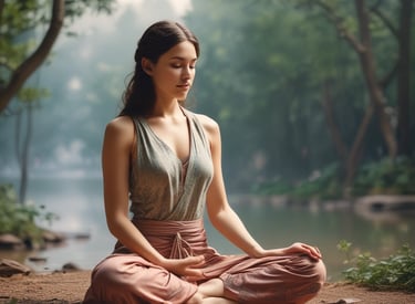 a woman sitting in a meditation position