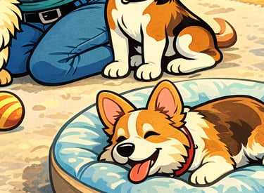 Casa doguitos jugando con perritos