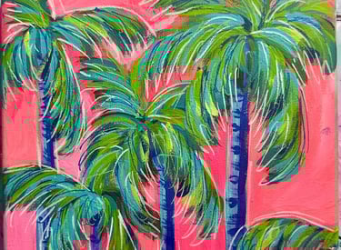 Vibrant Palms painting party on April 17 in Cozumel