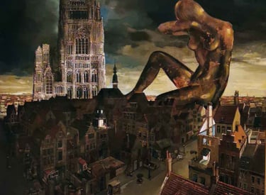 Tableau de René Hansoul "La nuit"