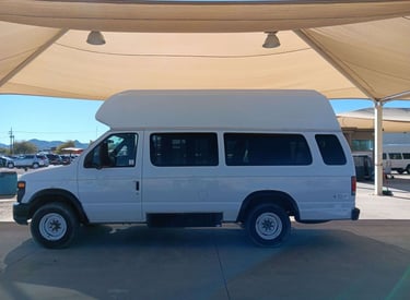 High top van converted to a mobile grooming van