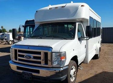 mini bus converted into a mobile grooming unit.