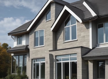 Photo of a newly installed modern roof with clean lines and neutral tones.