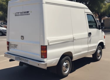 A delivery van parked outside a residential street in Kempton Park with parcels being loaded.