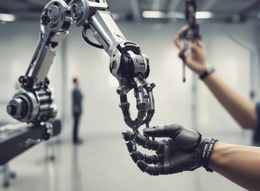 Close-up of a robot using computer vision to monitor patient vitals.