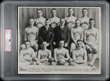 Photograph of famous 1923 University of Kansas Basketball Team Naismith Allen