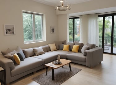 A friendly advisor explaining mortgage options to a diverse couple at a cozy home office.