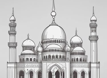 Icon of a mosque with a crescent moon atop its dome.