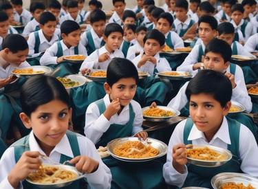 A warm scene of diverse families and elders sharing a meal together around a long table.