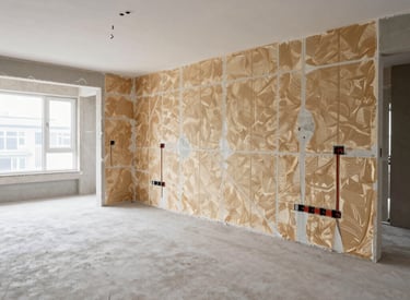 Construction site with clean floors and windows, prepared for the next project stage