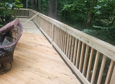 Kitchen upgrade remodel modern insurance claim fire flood upfit restoration greensboro winston burlington deck handrail