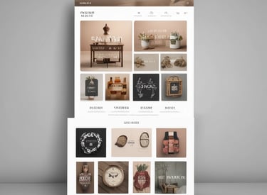 A sleek laptop screen displaying a modern website design in progress.