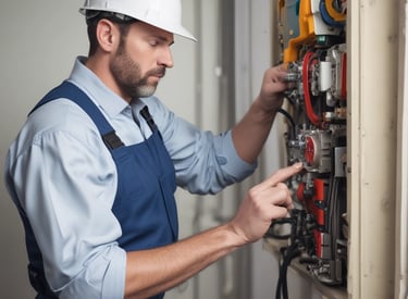 Smiling property manager handing lease documents to a happy tenant in a modern apartment.