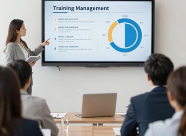 Group of plant workers engaged in a lean process training session.