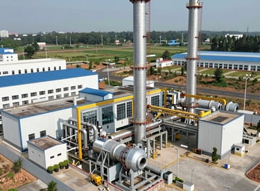 Technicians inspecting and fine-tuning industrial plant machinery under bright factory lights.