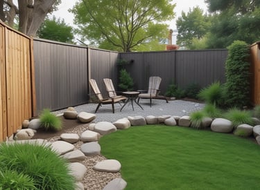 Freshly paved concrete driveway bordered by vibrant landscaping.