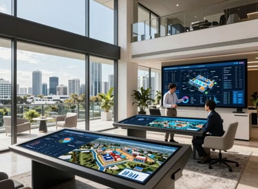 Close-up of hands reviewing detailed feasibility study documents.