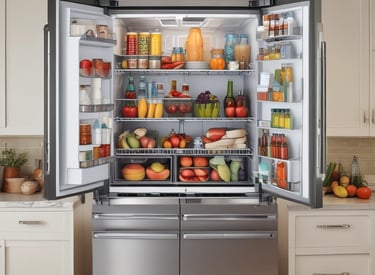 Close-up of a technician checking a refrigerator’s temperature settings.
