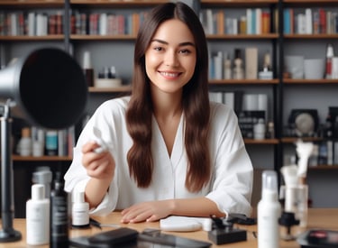 A lively live-stream session showing a creator demonstrating products with enthusiastic viewers chatting.