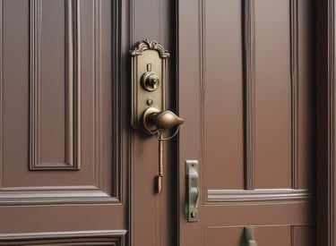 Technician installing a smart lock on a residential front door in Oakville.