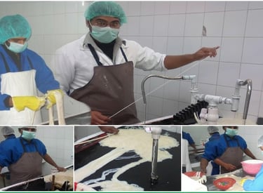 Process Flow of salted sheep casing. Selection (on Top) Measurement,Hanks and Salting .fivestarcasig