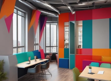 Custom-made wooden furniture pieces in a showroom.