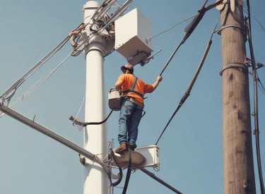 Electrician installing wiring in a modern home interior.