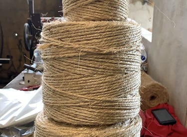 Rollos de jarcia de henequén en diferentes calibres — hacienda Yucatán