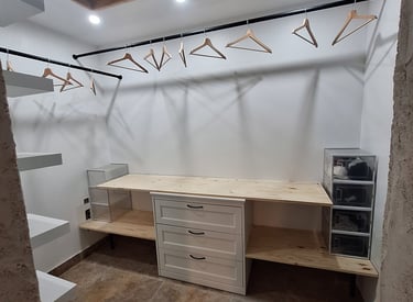 Dressing sur mesure, placo, peinture, spots encastrés