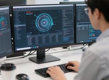 A sleek laptop displaying a vibrant, user-friendly website design on screen.