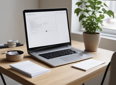 A calm, digital meeting space with two people engaged in conversation.