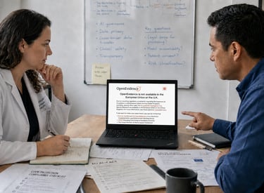 OpenEvidence. Unión Europea. RGPD. Riesgo Tecnológico