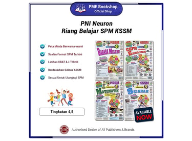 PNI Neuron Riang Belajar SPM KSSM books for visual learning and memory mastery in the Malaysian syllabus.