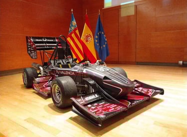 FSUPV formula student car in 2019 in which Luis Valdes participated at development and manufacturing