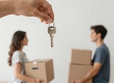 A warm, inviting workspace with a laptop open to a clean, minimal calculator interface.