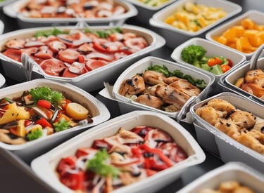 a man in a hard hat holding a phone and a box