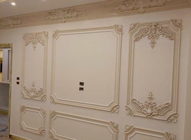 a room with a wall mounted on the wall