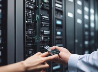 Close-up of hands configuring advanced firewall settings.