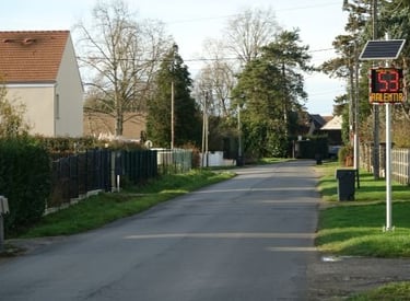 Entrée du village et excès de vitesse