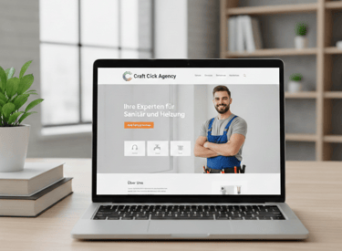 Laptop showing Website for Handyman Business 