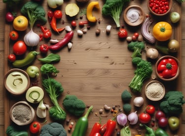 Vegetales sobre una mesa, listos para preparar