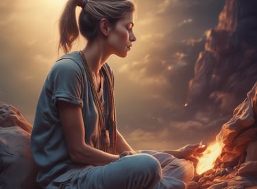 a man riding a skateboard down a street next to tall buildings