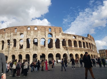 The Colosseum in Rome, Italy during our 2019 trip