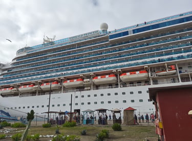 Princess Emerald cruise ship side view, Hawaii departure February 2026
