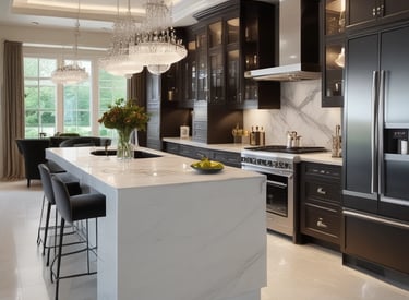 Close-up of a craftsman installing custom cabinetry with careful attention to detail.