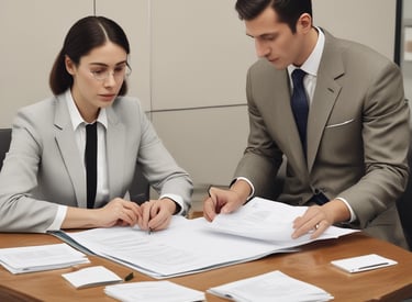 Group of former athletes collaborating on a business plan around a table.