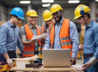 Professional technician analyzing safety equipment in an industrial setting.